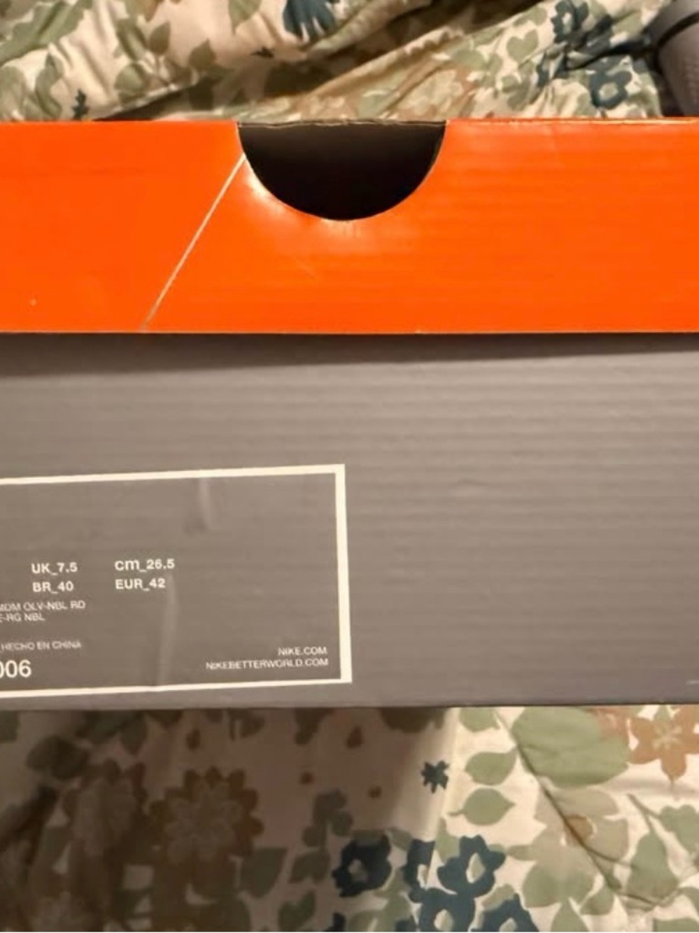 Men's Athletic Shoes Box – Neutral Gray/Orange